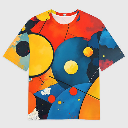 Женская футболка оверсайз Динамичный красочный паттерн / 3D-принт – фото 1
