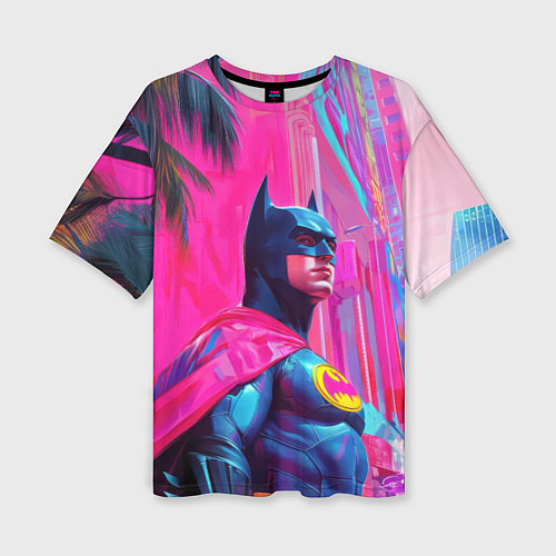 Женская футболка оверсайз Бэтмен в розовом стиле / 3D-принт – фото 1