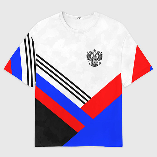 Женская футболка оверсайз Герб России - минимализм / 3D-принт – фото 1