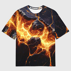 Футболка оверсайз женская Золотая лава текстура, цвет: 3D-принт