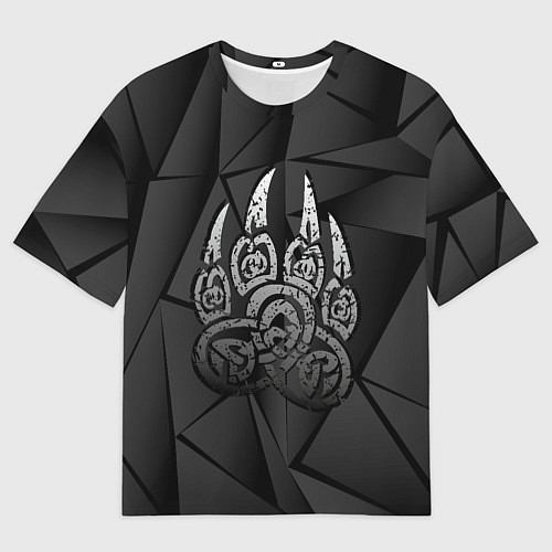 Женская футболка оверсайз Велес лапа медведя / 3D-принт – фото 1