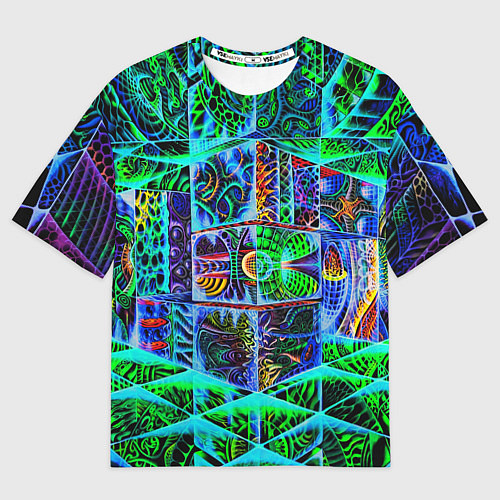 Женская футболка оверсайз Психоделика узор кислотный / 3D-принт – фото 1