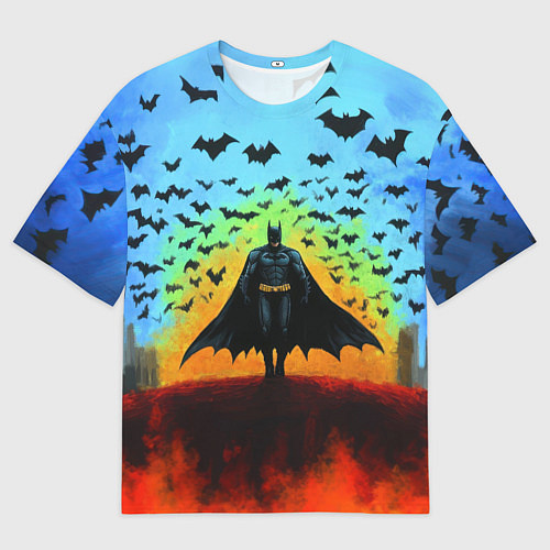 Женская футболка оверсайз Бэтмен и летучие мыши / 3D-принт – фото 1