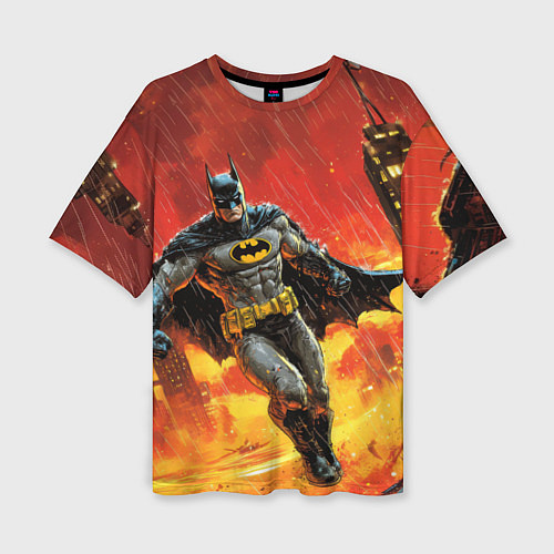 Женская футболка оверсайз Бэтмен застыл в воздухе / 3D-принт – фото 1