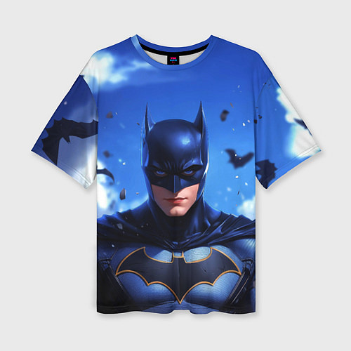 Женская футболка оверсайз Бэтмен синее небо / 3D-принт – фото 1