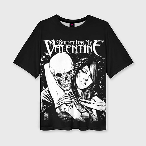 Женская футболка оверсайз Bullet for my valentine black / 3D-принт – фото 1