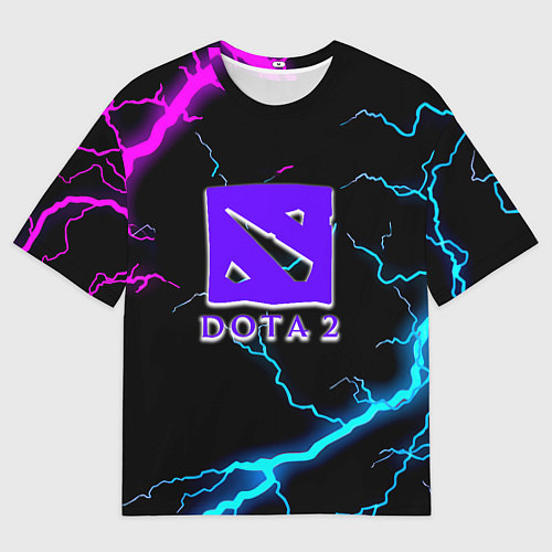 Женская футболка оверсайз Dota неоновый шторм / 3D-принт – фото 1