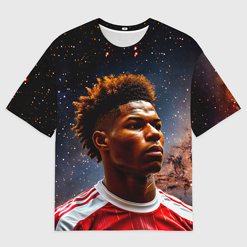 Женская футболка оверсайз Маркус Рашфорд и космос / 3D-принт – фото 1