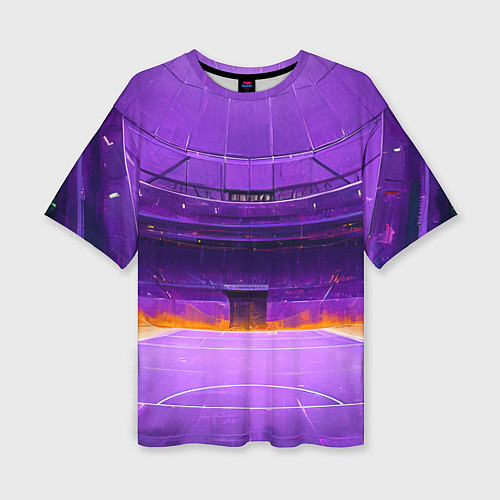 Женская футболка оверсайз Фиолетовый стадион / 3D-принт – фото 1