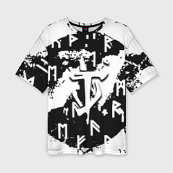 Футболка оверсайз женская Doom символы краски, цвет: 3D-принт