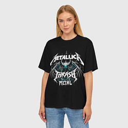 Футболка оверсайз женская Metallica group - thrash metal style, цвет: 3D-принт — фото 2