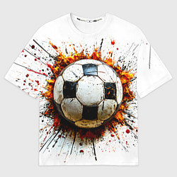 Футболка оверсайз женская Футбольный мяч на белом, цвет: 3D-принт