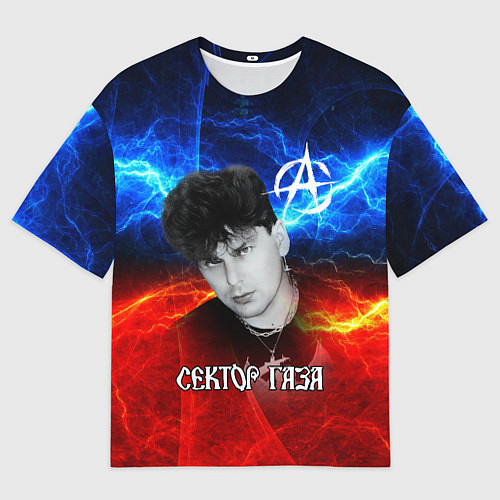 Женская футболка оверсайз Сектор газа молнии на фоне / 3D-принт – фото 1