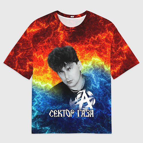 Женская футболка оверсайз Сектор газа Юрий Хой / 3D-принт – фото 1