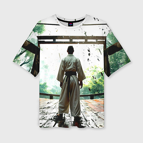 Женская футболка оверсайз Боец айкидо в Японии / 3D-принт – фото 1