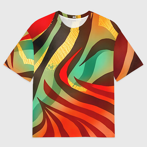 Женская футболка оверсайз Жаркая полосатая абстракция / 3D-принт – фото 1