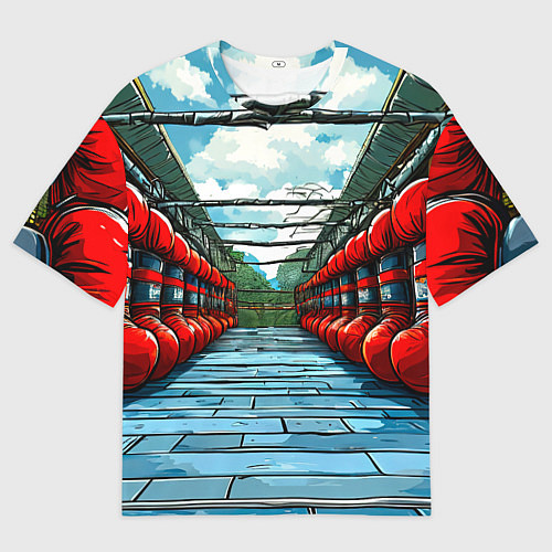 Женская футболка оверсайз Зал Муай Тай / 3D-принт – фото 1