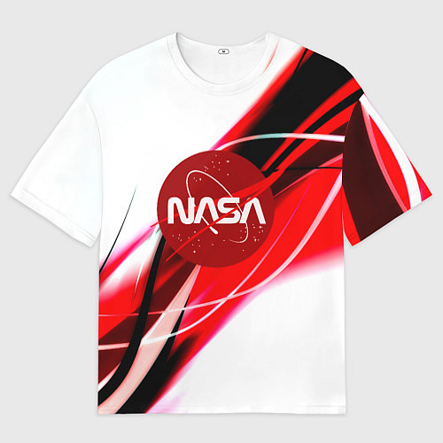 Женская футболка оверсайз Nasa абстрактные полосы / 3D-принт – фото 1
