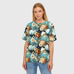 Футболка оверсайз женская Маленькие тыковки, цвет: 3D-принт — фото 2