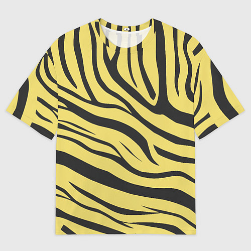 Женская футболка оверсайз Светлый тигровый паттерн / 3D-принт – фото 1