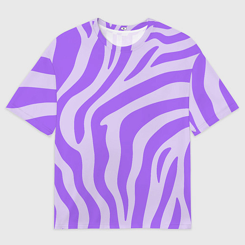 Женская футболка оверсайз Лавандовый тигровый паттерн / 3D-принт – фото 1