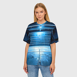 Футболка оверсайз женская Синий ринг, цвет: 3D-принт — фото 2