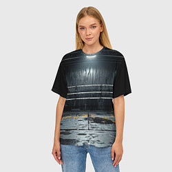 Футболка оверсайз женская Черный ринг, цвет: 3D-принт — фото 2