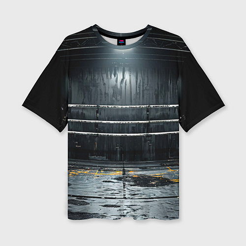 Женская футболка оверсайз Черный ринг / 3D-принт – фото 1