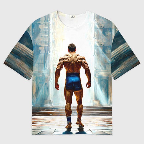 Женская футболка оверсайз Греко-римский борец / 3D-принт – фото 1