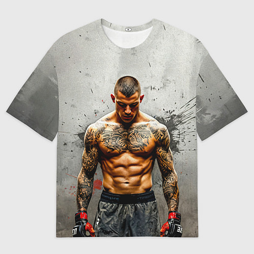 Женская футболка оверсайз Дастин Порье на сером / 3D-принт – фото 1