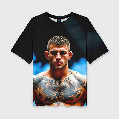 Женская футболка оверсайз Дастин Порье в дыму / 3D-принт – фото 1