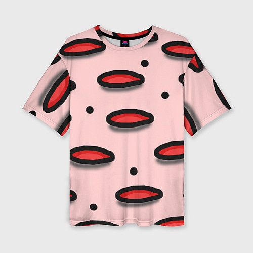 Женская футболка оверсайз Круги маркер - паттерн / 3D-принт – фото 1