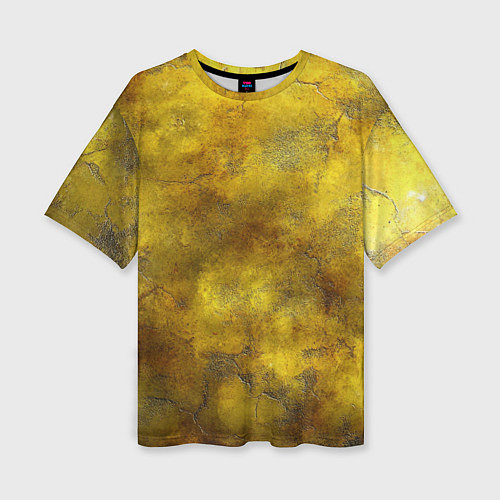 Женская футболка оверсайз Золотая ржавая текстура / 3D-принт – фото 1