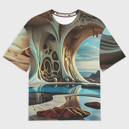 Женская футболка оверсайз Современная пещера / 3D-принт – фото 1