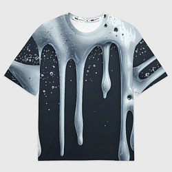 Футболка оверсайз женская Белая объемная слизь текстура, цвет: 3D-принт