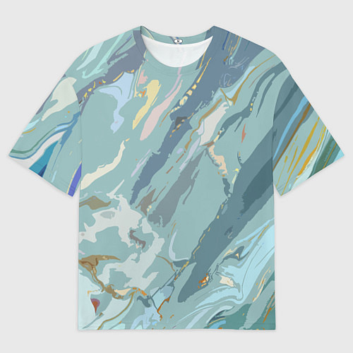 Женская футболка оверсайз Холодный голубой абстракция / 3D-принт – фото 1