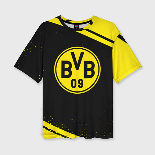 Женская футболка оверсайз Borussia полосы / 3D-принт – фото 1