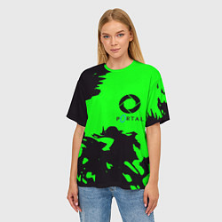 Футболка оверсайз женская Portal черный дым, цвет: 3D-принт — фото 2