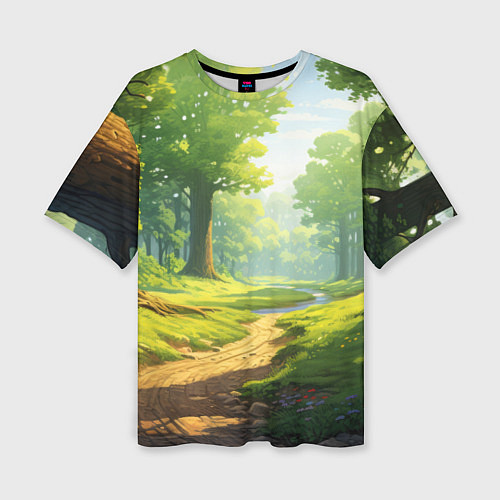 Женская футболка оверсайз Fabulous forest / 3D-принт – фото 1