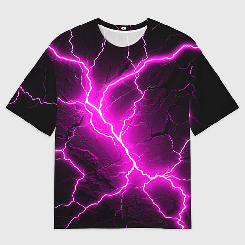 Женская футболка оверсайз The color is pink and black / 3D-принт – фото 1