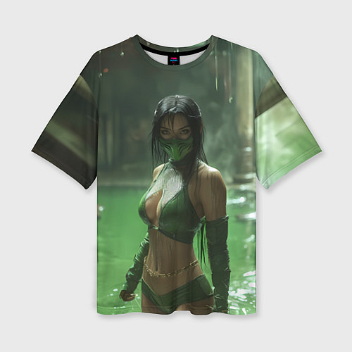 Женская футболка оверсайз Джейд в кислоте / 3D-принт – фото 1