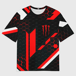 Женская футболка оверсайз Monster energy sport geometry