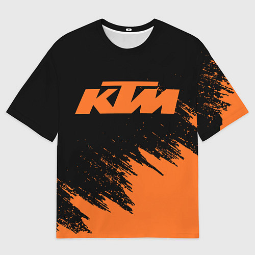 Женская футболка оверсайз Оранжевый КТМ / 3D-принт – фото 1