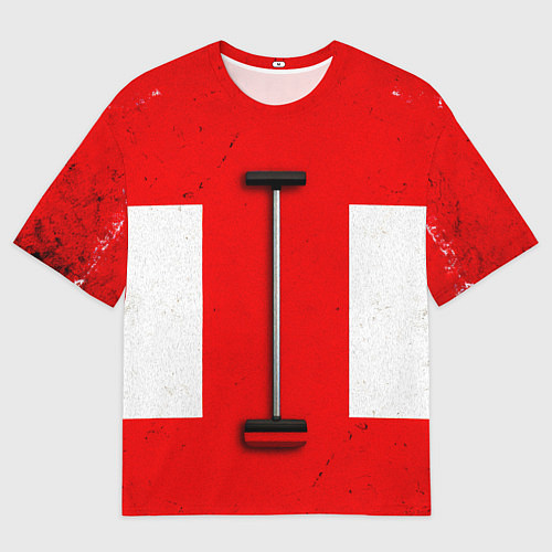 Женская футболка оверсайз Щётка для кёрлинга / 3D-принт – фото 1