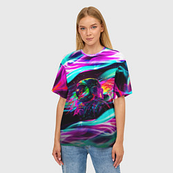 Футболка оверсайз женская Космический неон, цвет: 3D-принт — фото 2