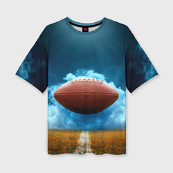 Футболка оверсайз женская Мяч для американского футбола синий дым, цвет: 3D-принт