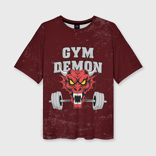 Женская футболка оверсайз Gym demon / 3D-принт – фото 1