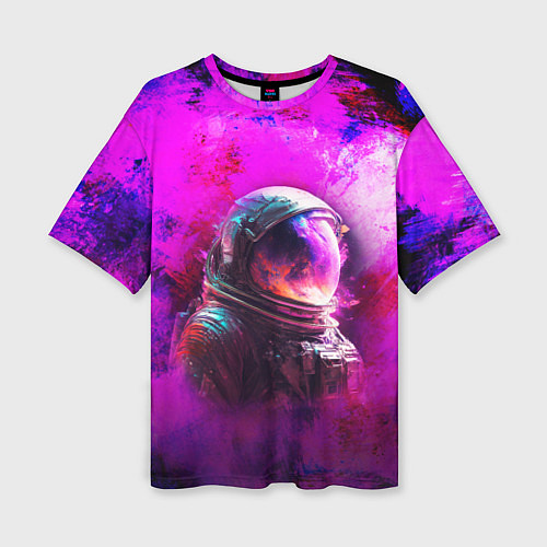 Женская футболка оверсайз Космонавт красочный / 3D-принт – фото 1