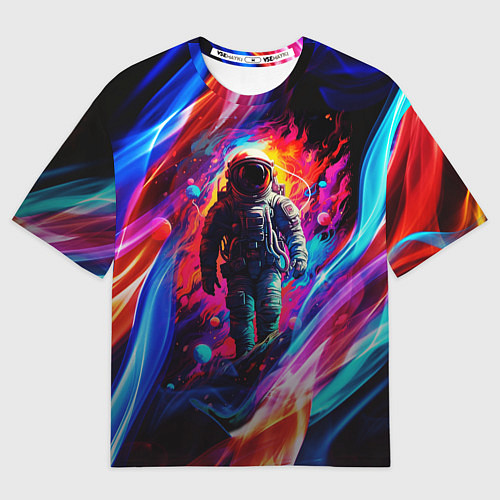 Женская футболка оверсайз Космос пламенный / 3D-принт – фото 1