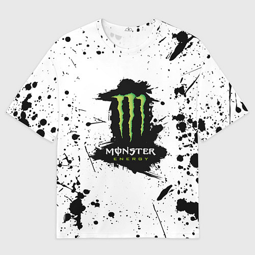 Женская футболка оверсайз Monster energy брызги красок / 3D-принт – фото 1